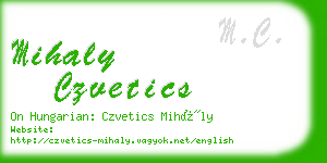 mihaly czvetics business card